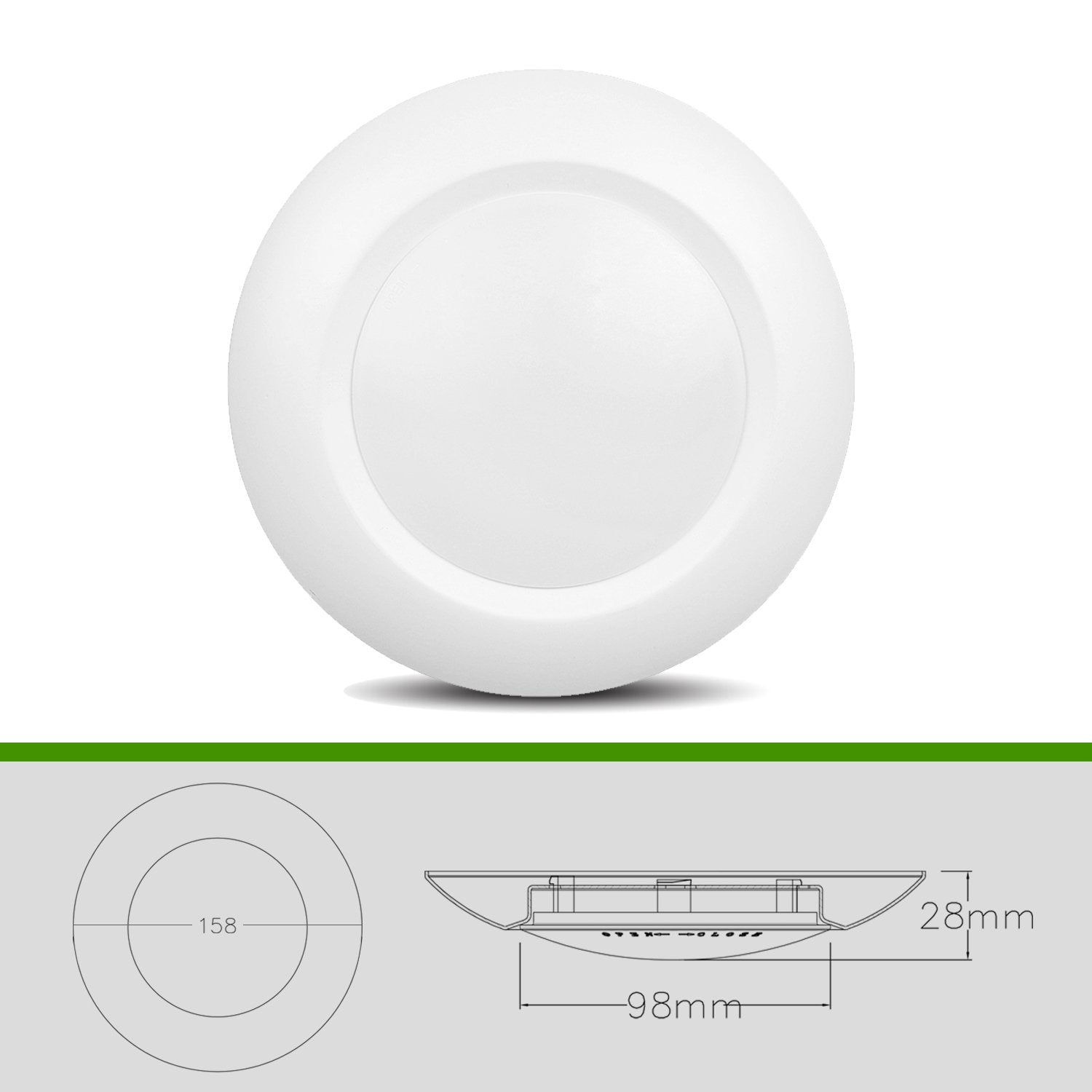 JULLISON 4 LED Low Profile Recessed Disk Light, 10W, 600 Lumens, 3000K Warm White, Dimmable, cETLus Listed,