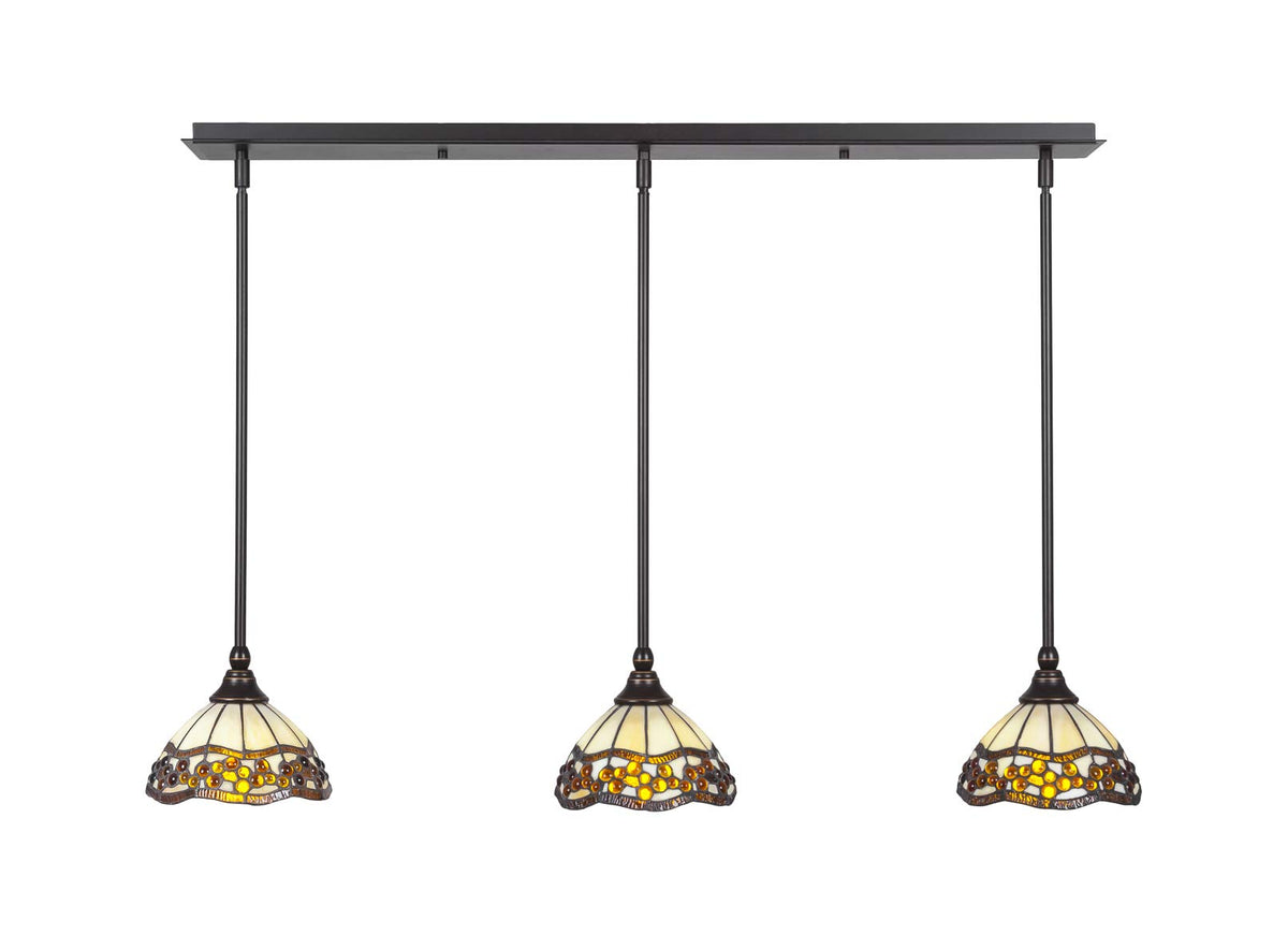 Toltec Lighting 3 Light Linear Pendalier In Dark Granite (36-Dg-9975)