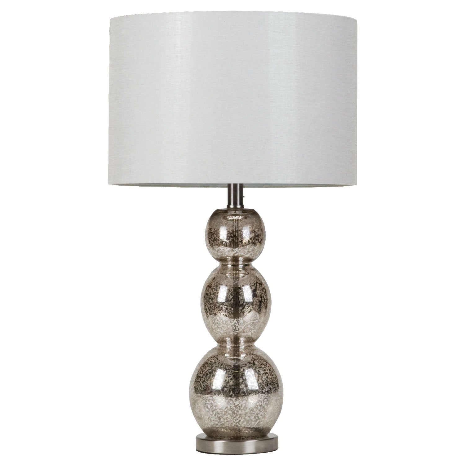 Coaster Home Furnishings Mineta Metal Glass Table Lamp 27-Inch Silver White 901185