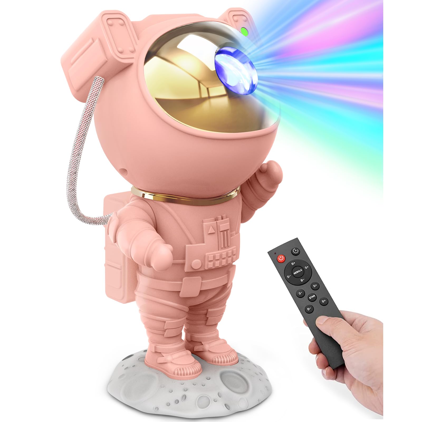Mooyran Galaxy Projector Lamp - Remote Control, Time Space Projection, Pink, Model TYD-YHY-001, Night Light for Bedroom & Gaming Room