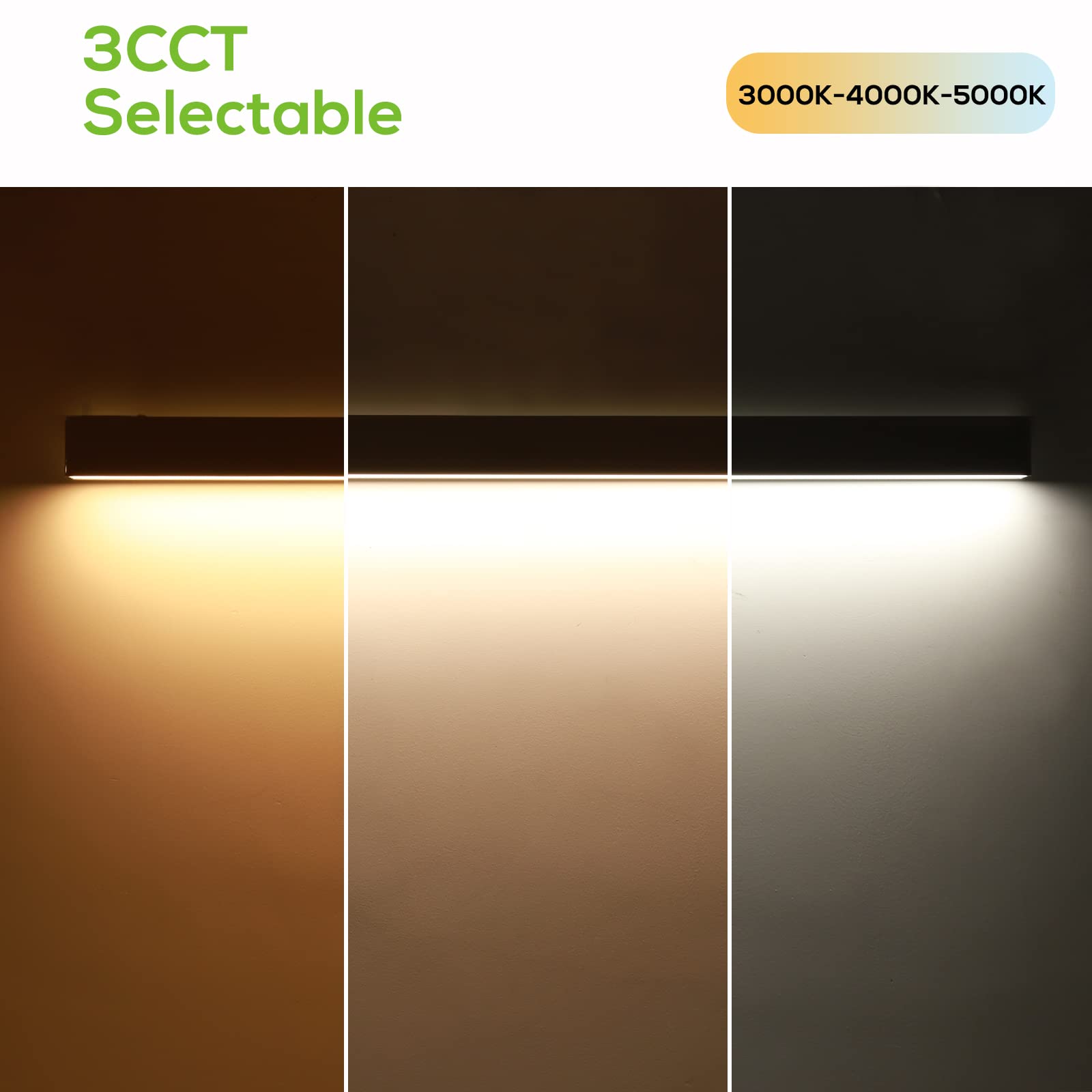 Hykolity 8Ft Linkable Led Linear Light  80W 9200Lm 3000K/4000K/5000K Cct Selectable  0-10V Dimmable Architectural Led Suspension Office Lighting Fixture For Market  Garage  Etl 4 Pack-Black