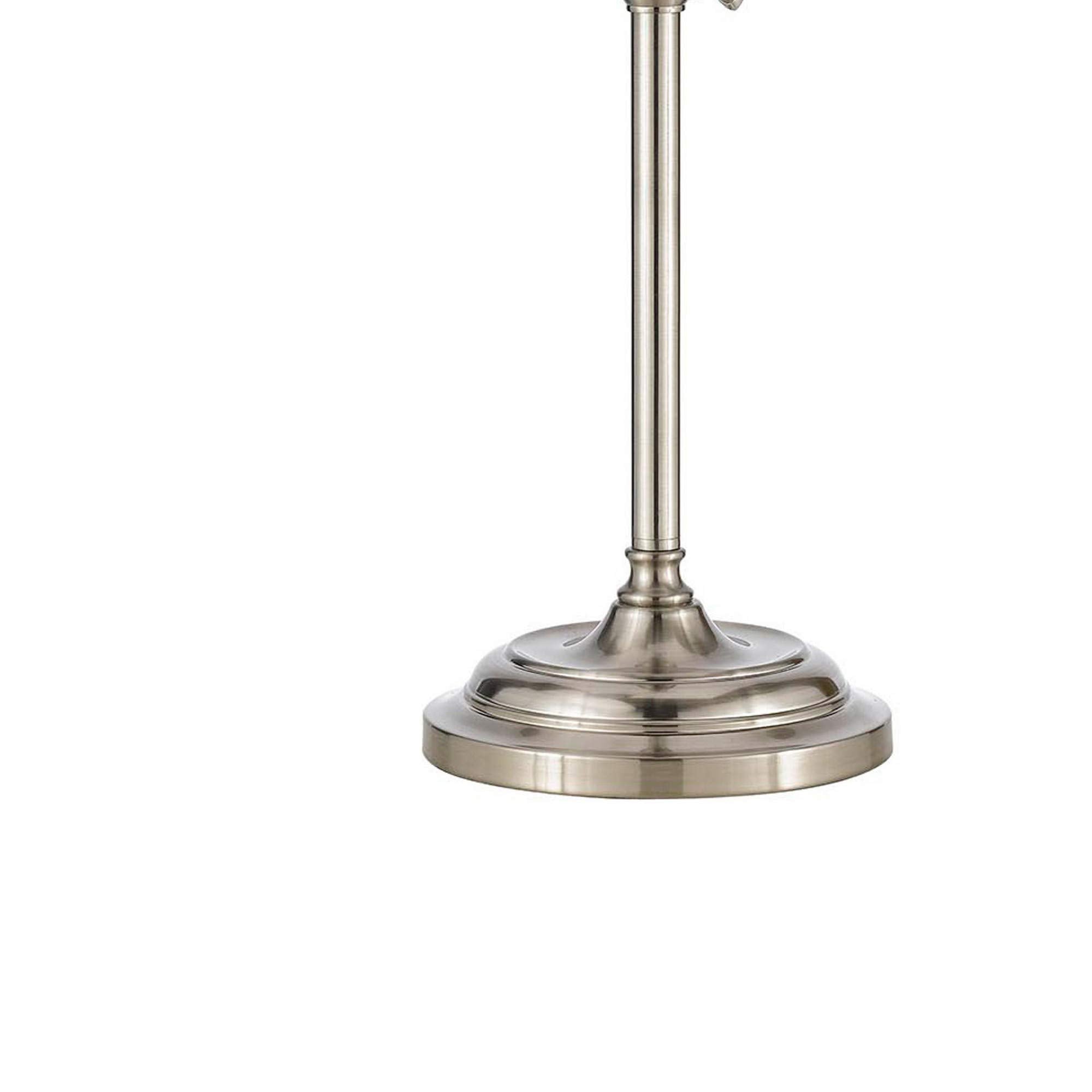 Benzara Metal Table Lamp with Adjustable Pole, 25in Height, Silver, Model BM225103
