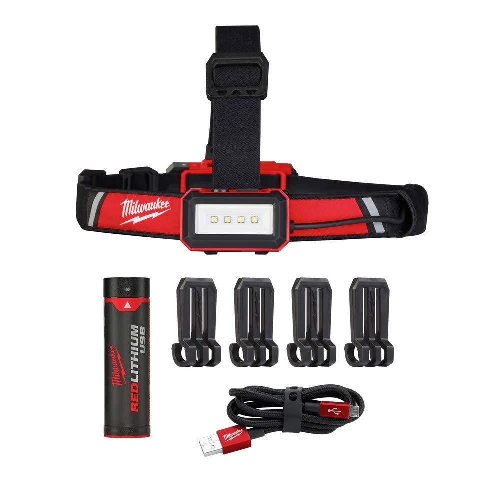 Milwaukee General Purpose Headlamp, Model 2115-21, Black/Red, Plastic Material