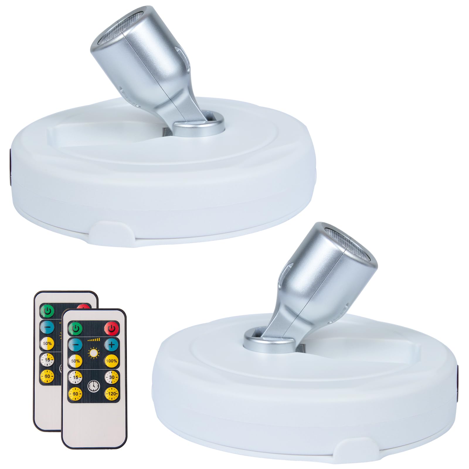 Hamvidne Wireless Led Spotlight, Battery Operated Picture Lights, Uplighting Indoor, Puck Lights With 2 Remote, Dimmable Up Ligh