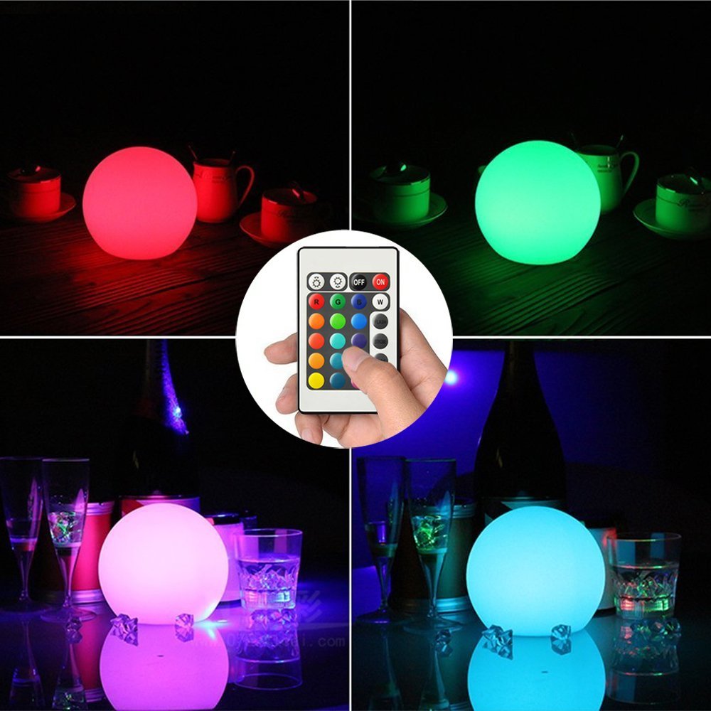 Borelor Led Ball Light, 4.7-Inch Rechargeable Mood Lights Multicolor Changing Ip65 Waterproof Indoor/Outdoor Light For Home/Part