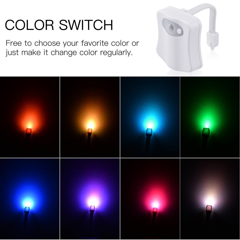 ZEZHOU Toilet Night Light - Motion Sensor LED with 9 Colors, ABS Plastic, Model Z-TL, Fun Bathroom Gadget for Kids & Adults