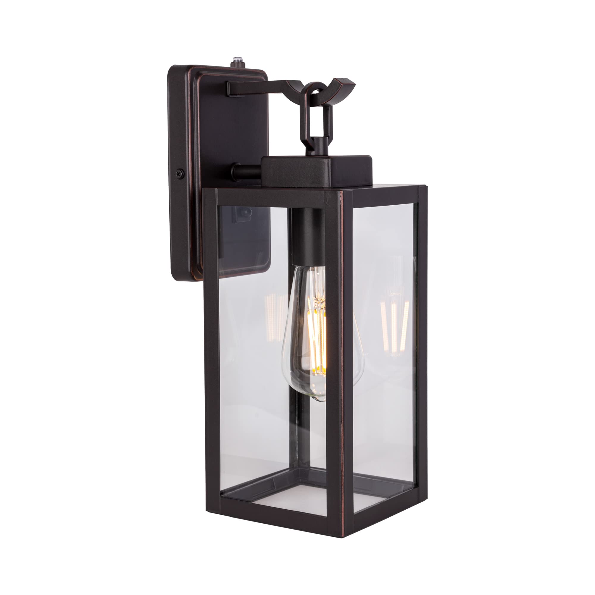 LIT-PaTH Dusk to Dawn Outdoor Wall Lantern, Wall Sconce as Porch Lighting Fixture, E26 Medium Base Max 60W, Anti-Rust Metal with