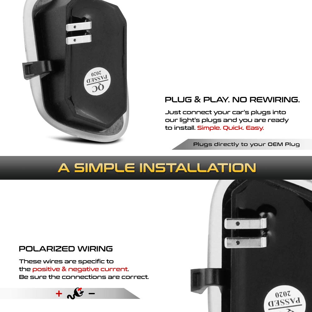 Vipmotoz Full Led Side Under-Mirror Puddle Light Lamp Assembly Replacement For Ford F150 F250 F350 F450 Super Duty Pickup Truck, 5500K Diamond White, 2-Pieces