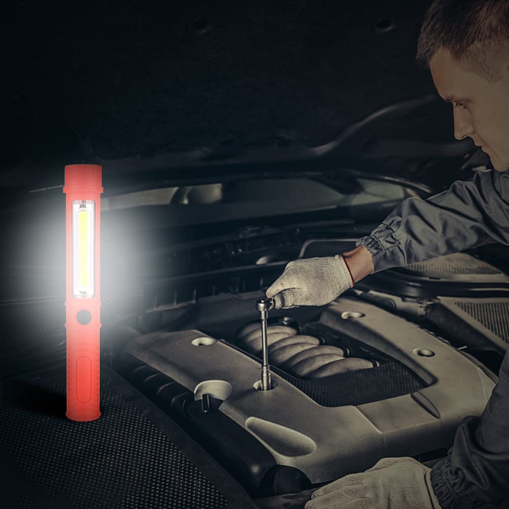 LED Battery Worklight Magnetic Flashlights,Unique Cool Gadget Tool for Men Dad Him Gift Idea,Bulk Pocket COB Work Lamp Torch for