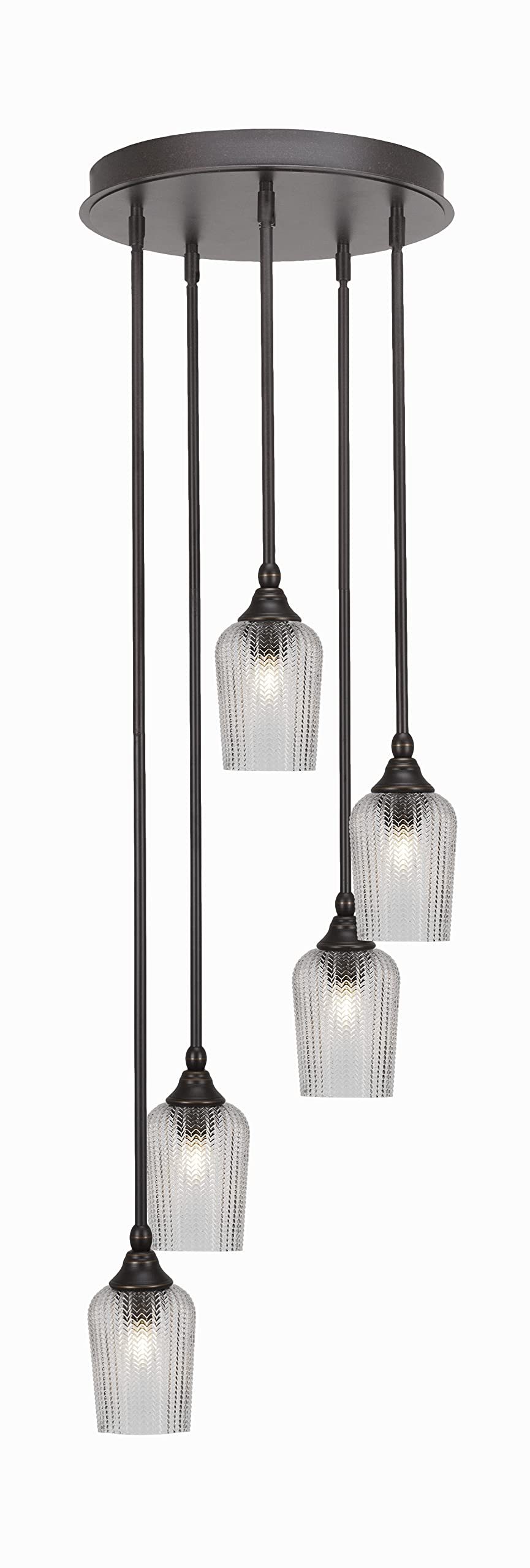Empire 5 Light Cluster Pendalier in Dark Granite Finish (2145-DG-4250)