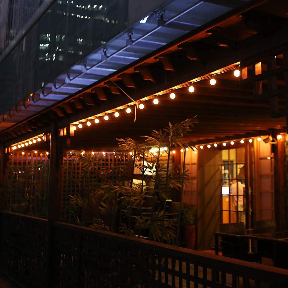 GOOTHY G40 LED String Lights - 25Ft, Frosted White, 27 Shatterproof Bulbs, Connectable Vintage Outdoor Patio Lights