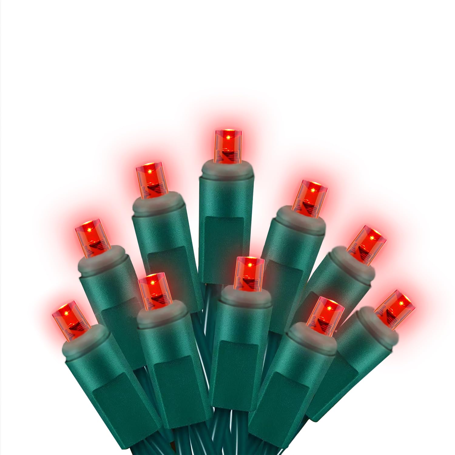 wominoy 25ft 50 Counts Red LED Christmas Lights - Commercial Grade Red Christmas Lights Outdoor Waterproof, Red LED Lights 5mm W