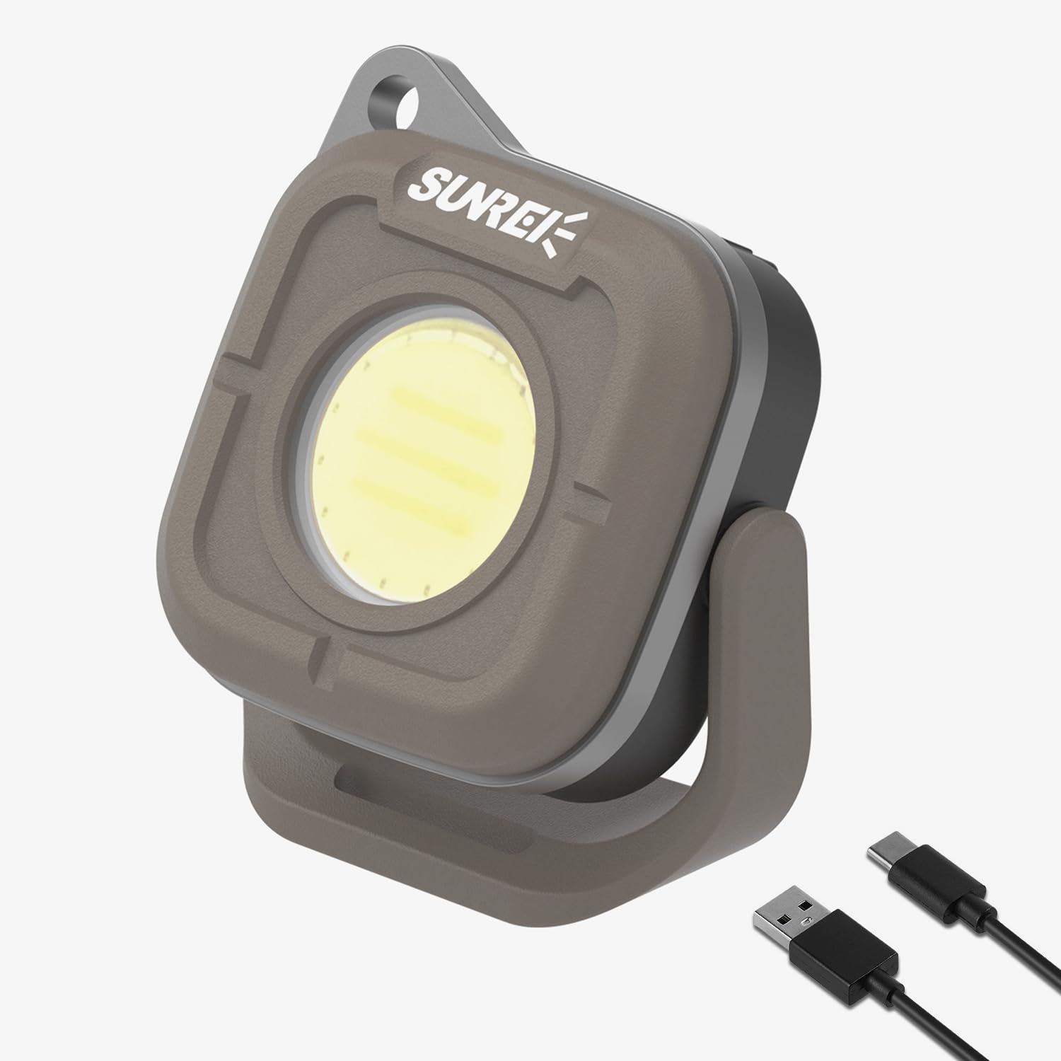 Sunrei Mini Portable Led Rechargeable Magnetic Work Light, 180 Rotating, 500Lm, Bi -Color Temperature, Magnetic&Hook, Ipx5 Water