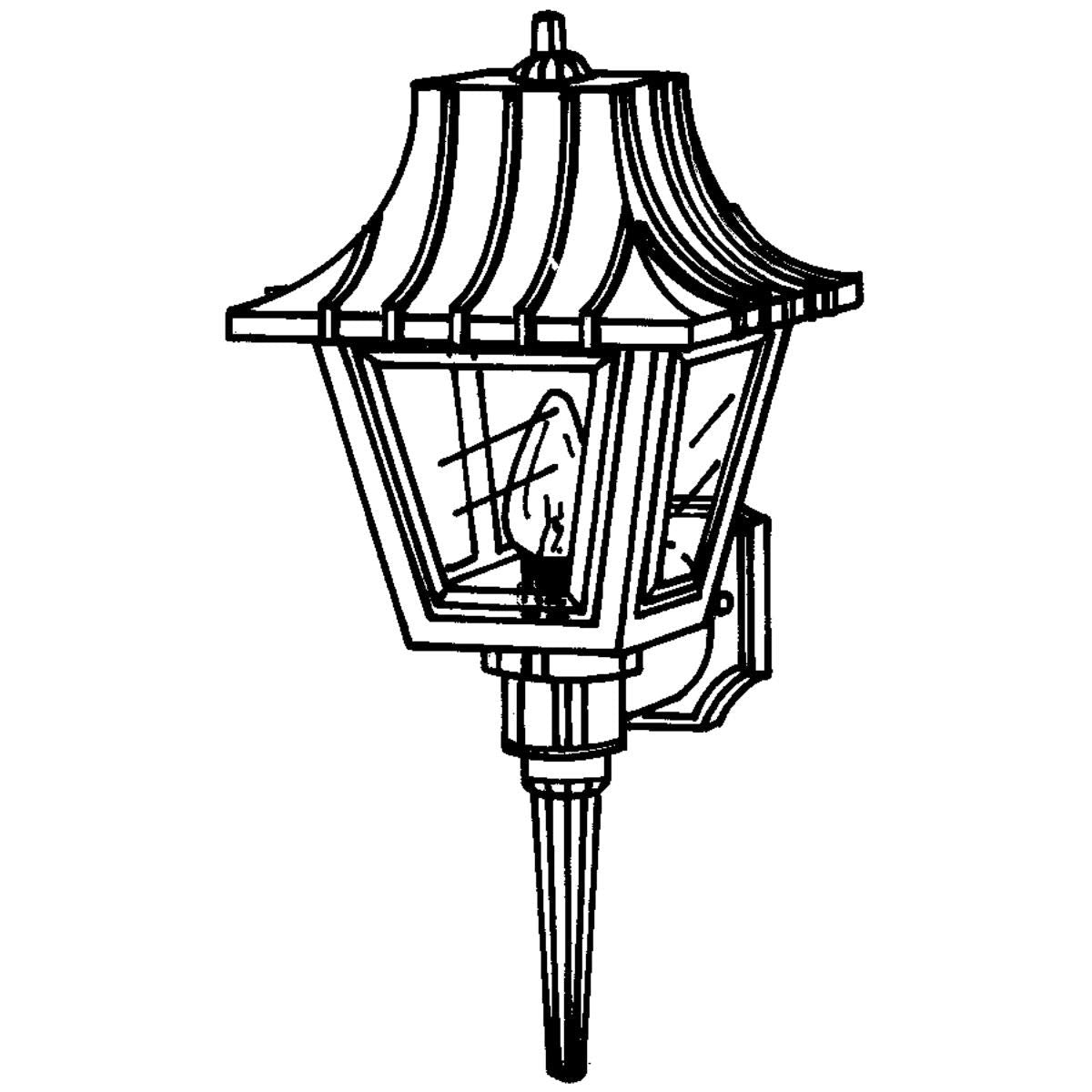 Progress Lighting P5815-30 Wall Torch, White, 8-Inch Width x 17-Inch Height, Ribbed Mansard Roof, Beveled Clear Acrylic Panels