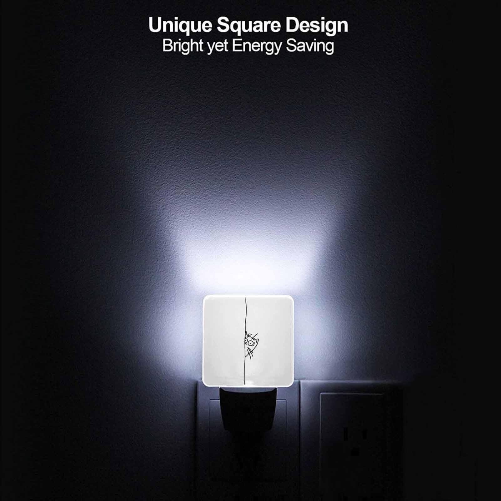 Chrobak LED Night Light with Dusk to Dawn Sensor, Cat Peeking Design, Energy Efficient, Model WML-Night-Light-231023-129, White