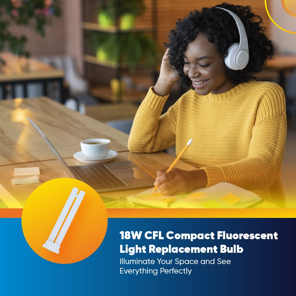 Technical Precision 18W CFL Bulb Replacement for FPL18EX-N - 5000K Daylight, 1120 Lumens, GY10q-3, 4 Pin Base,