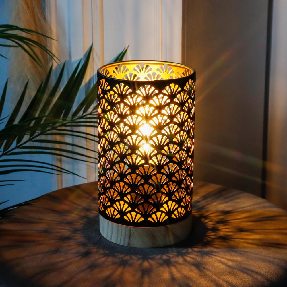 Jhy Design Metal Lamp Battery Powered 7.5''H Accent Cordless Lamp With 6-Hours Timer Battery Lamp For Weddings Party Patio Garde