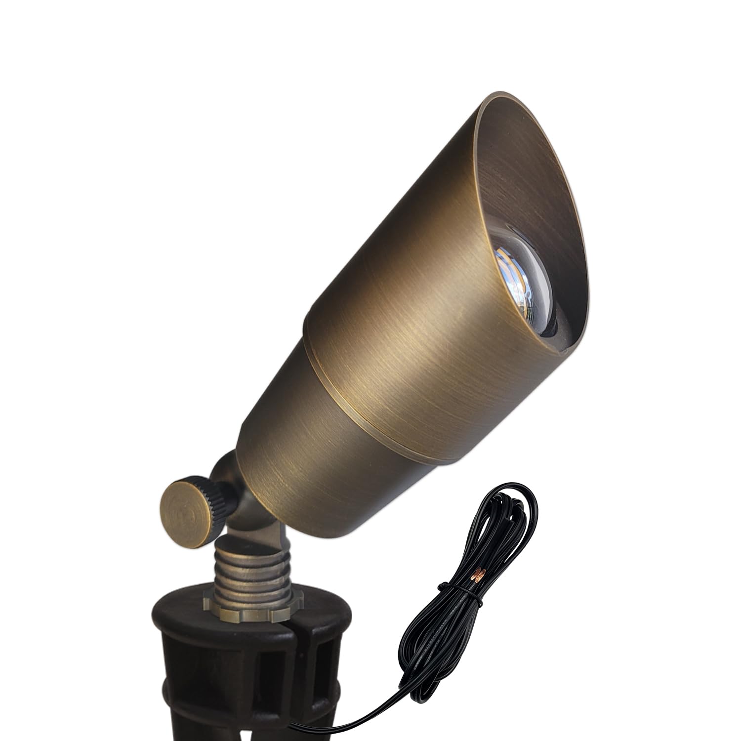 Coloer Die-Cast Brass Low Voltage Spotlight, Outdoor Spot Lights For Yard,12V Ac/Dc Led Landscape Lighting Fixture, Directional Garden Patio Spot Up Light(Bronze, 1-Pack Without Bulb,101B)