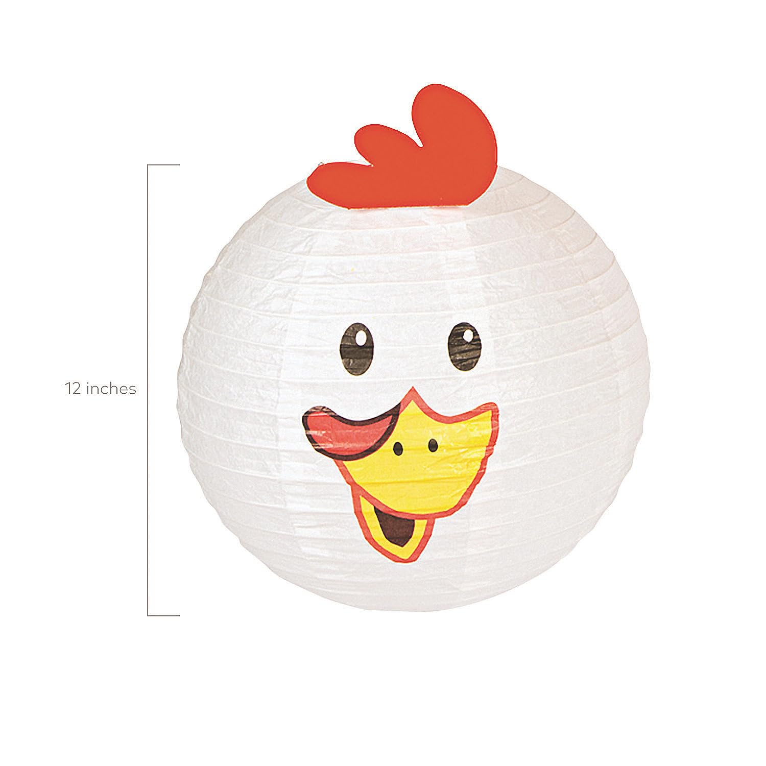 Fun Express Farm Party Animal Lanterns Set – 12" Multicolor Paper Lanterns – Chicken, Cow, Pig, Horse – 4-Piece Model 13721652