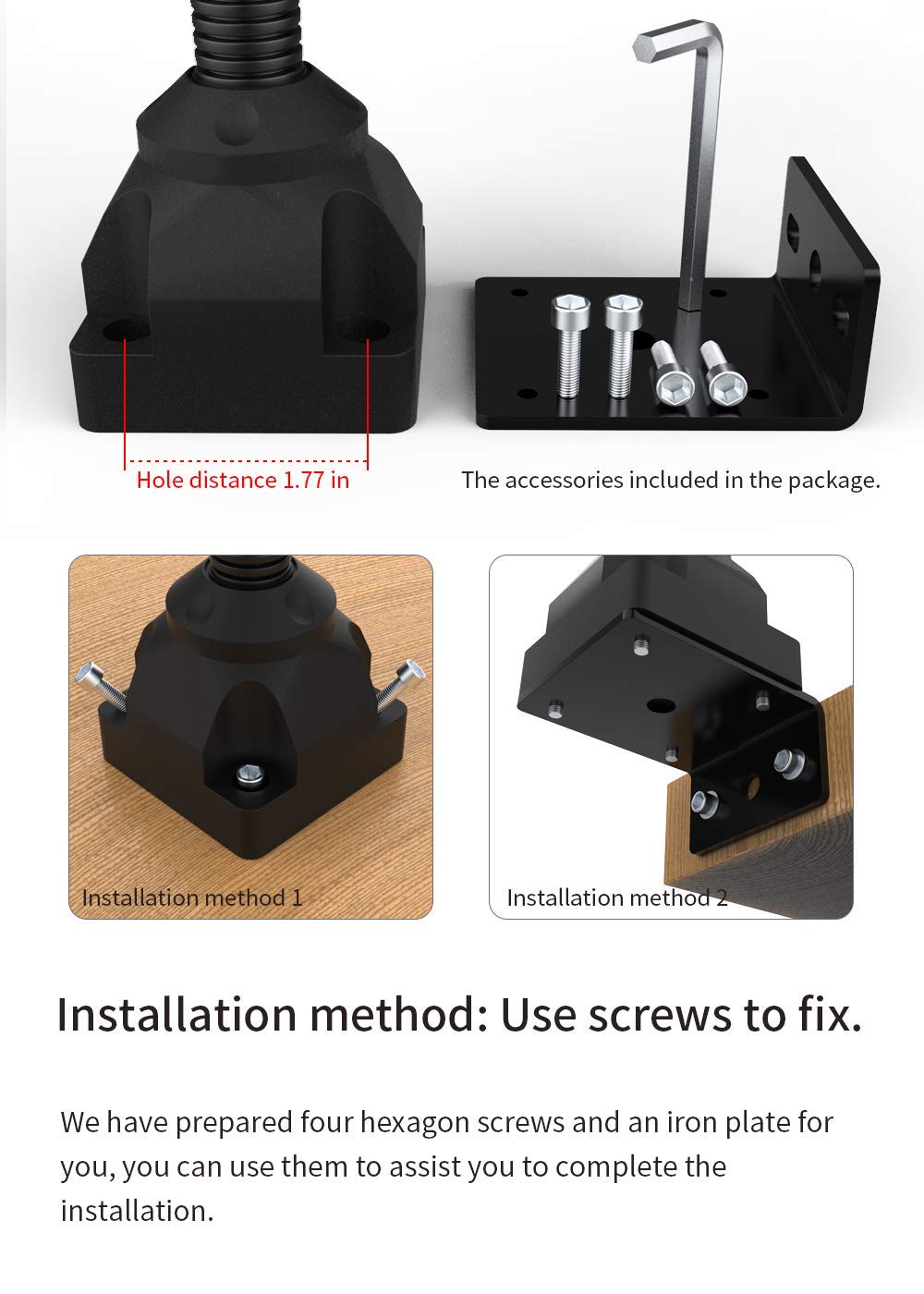 Work Desk Light, Machine Work Light, Led Flexible Gooseneck Light 700 Lumens Ip66 Water And Dust Resistant 110-240 Volt Universal Fixed Base Work Light For Machine Tool And Lathe Industrial Lighting