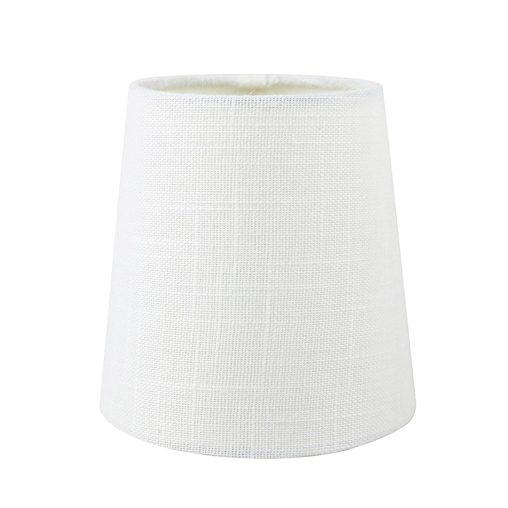 Meriville Set Of 6 Off White Linen Clip On Chandelier Lamp Shades, 3.5-Inch By 4.5-Inch By 4.5-Inch