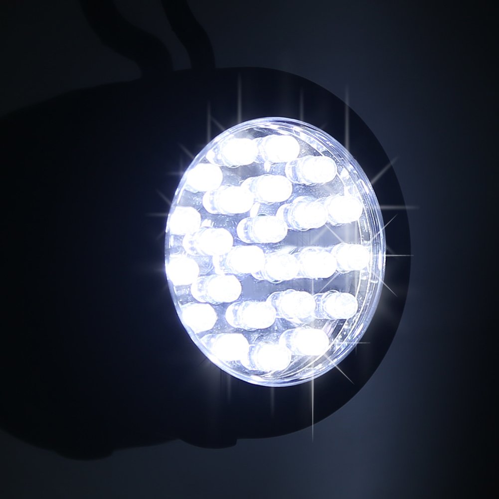 California Cade Electronic 24 Led Round Magnetic Work Light Torch With Integral Hanging Hook And Magnet Set,Pack Of 3(Black)