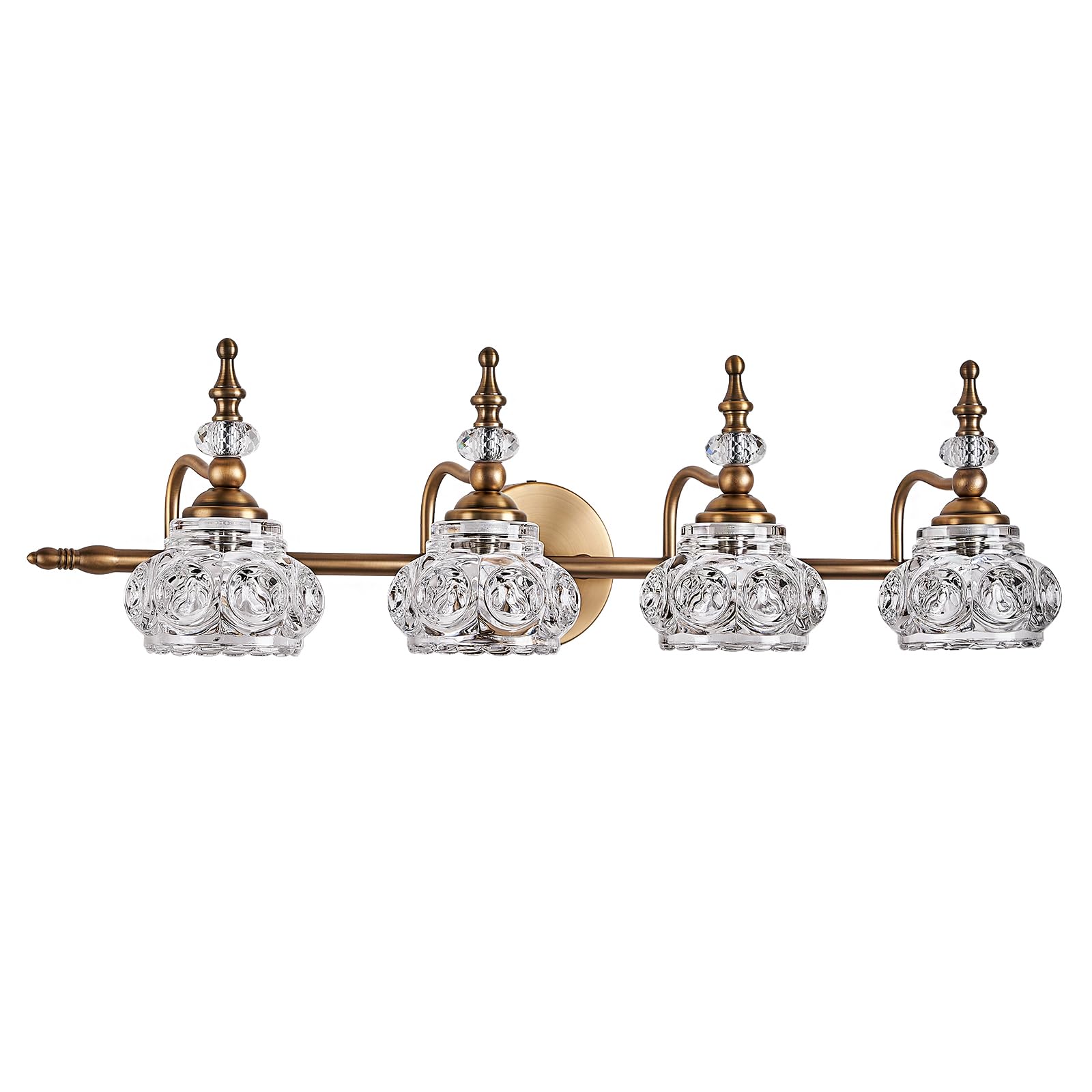 DJFHKO Vintage Bathroom Light Fixtures 4 Light Vanity Lighting Fixtures Brass Bathroom Vanity Light