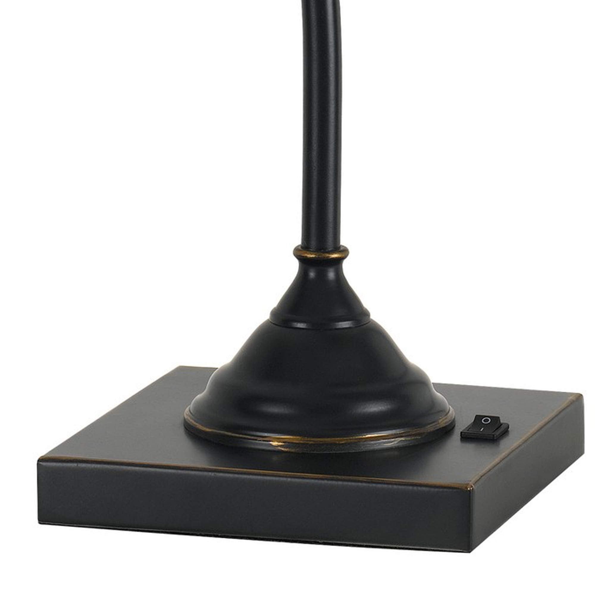 Benjara Bm233413 25 In. Metal Downbridge Design Desk Lamp With Caged Shade, Dark Bronze