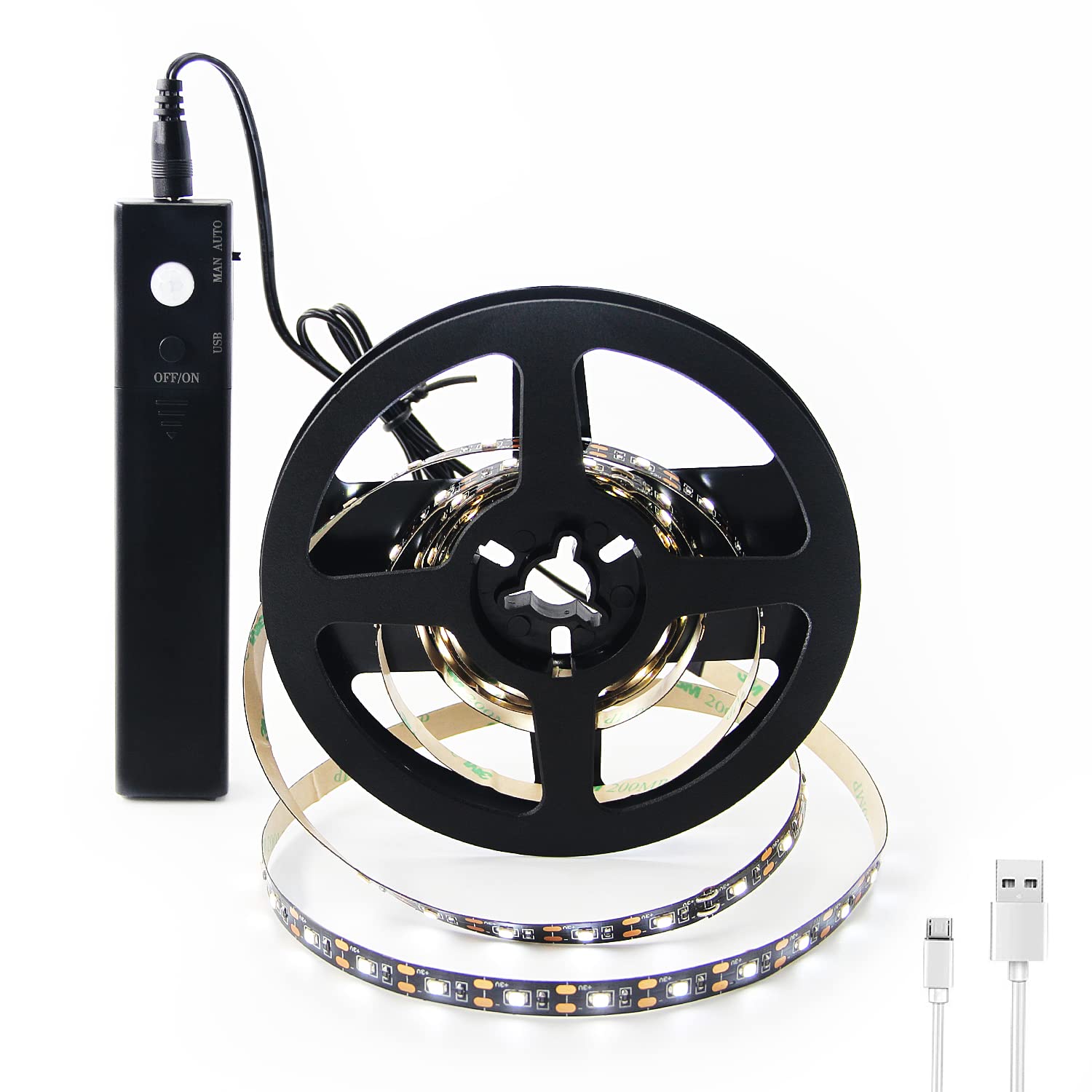 VST PIR Motion Sensor Controller LED Strip Light, 6.56ft, Battery Box for Closet, Black, Model BT13, 6500K, 1 Pack