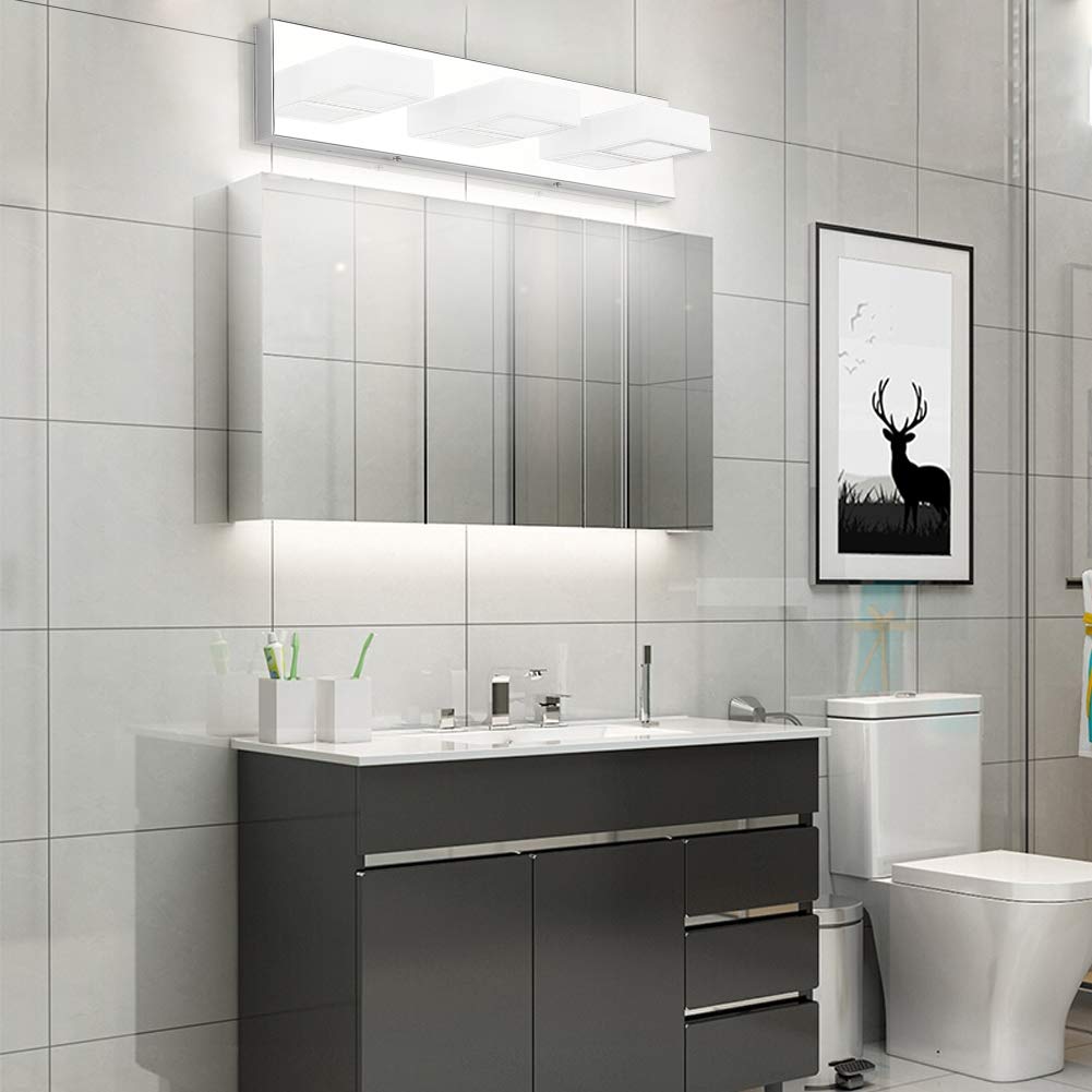 Ralbay LED Vanity Light Fixture, 3-Light, Stainless Steel, Chrome-Cool White, Model Ralbay, Ideal for Bathroom Lighting