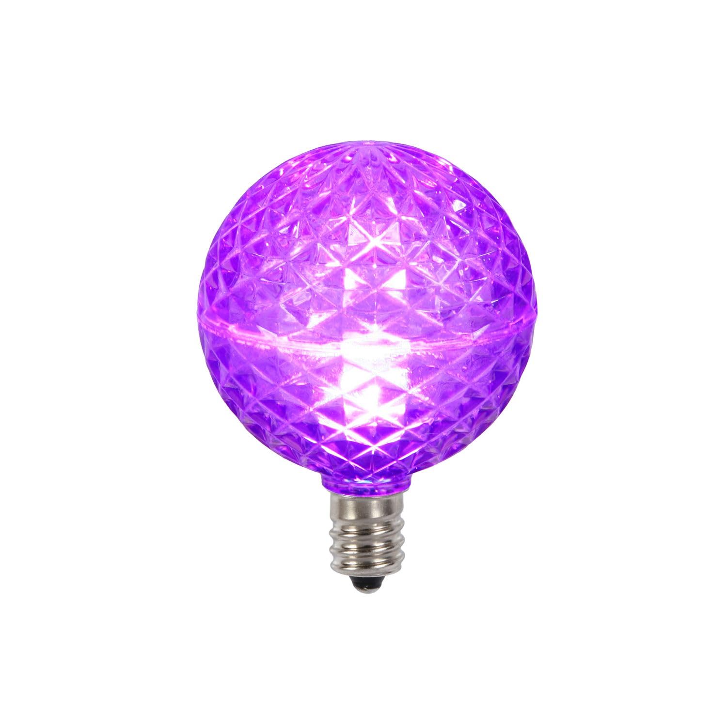 Vickerman G50 Faceted LED Purple Bulb E12 10/Box - XLEDG56-10