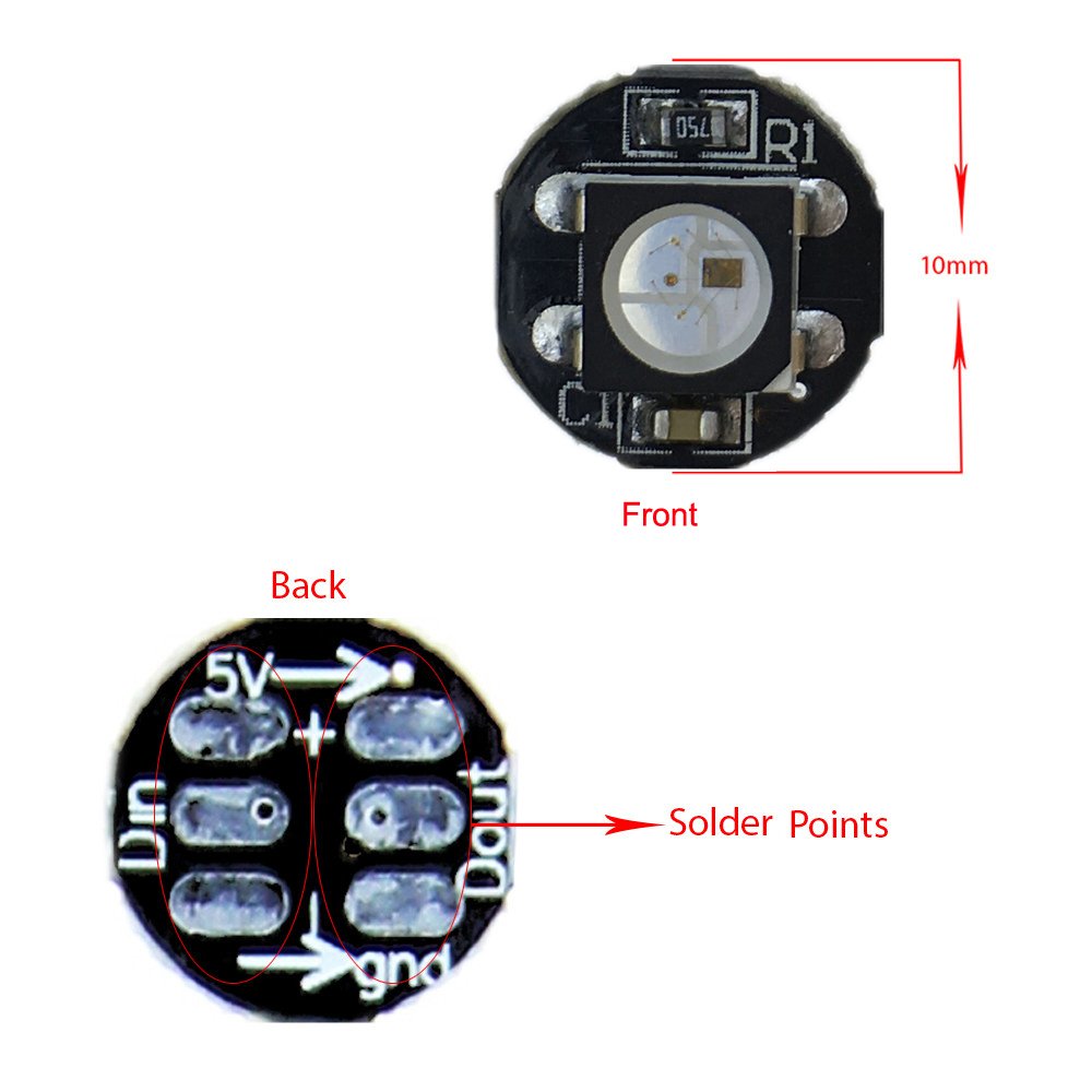 ALITOVE WS2812B RGB LED Pixel Light 100pcs 5050 Black PCB 5V for Raspberry Pi DIY Project