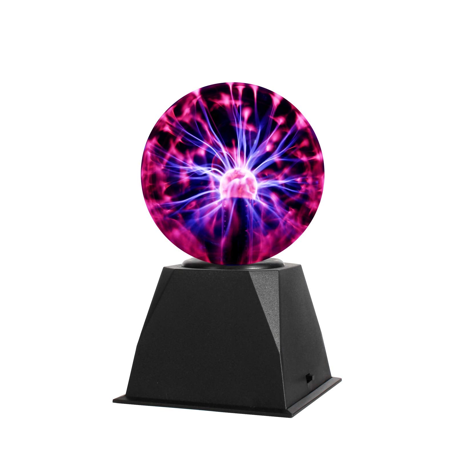 Gresus 5 Inch Plug-In Magic Plasma Ball Lamp - Touch & Sound Sensitive Interactive Plasma Lamp Nebula Sphere Globe, Science Educ