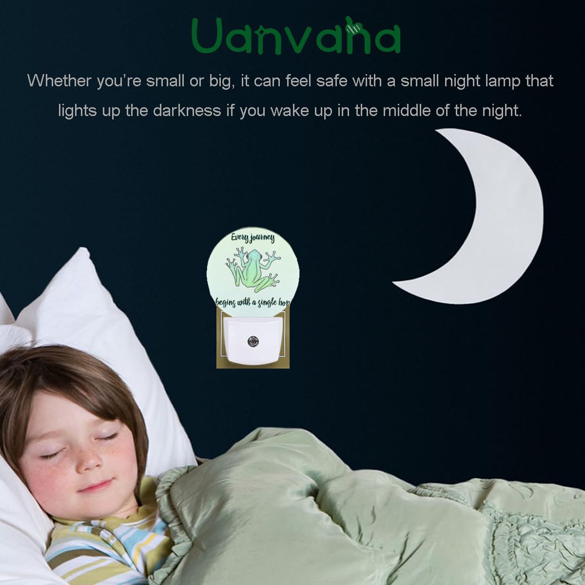 Uanvaha Funny Frog Night Light Every Journey Begins With A Single Jump Night Lights Plug Into Wall For Boys Girls, Led Lamp For