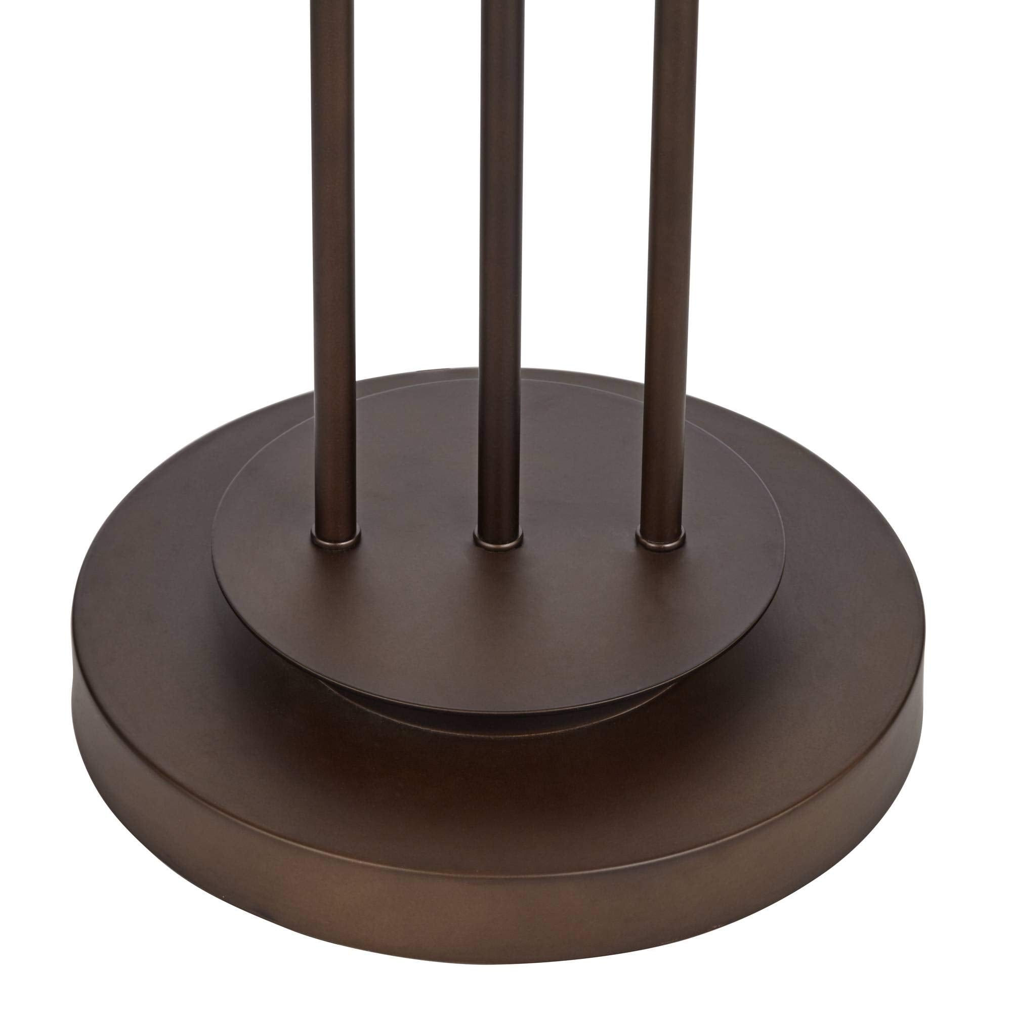 Franklin Iron Works Marlowe Floor Lamp, 60.5in Tall, Bronze Metal with Burlap Fabric Shade, Industrial Rustic Design for Living Room/Bedroom
