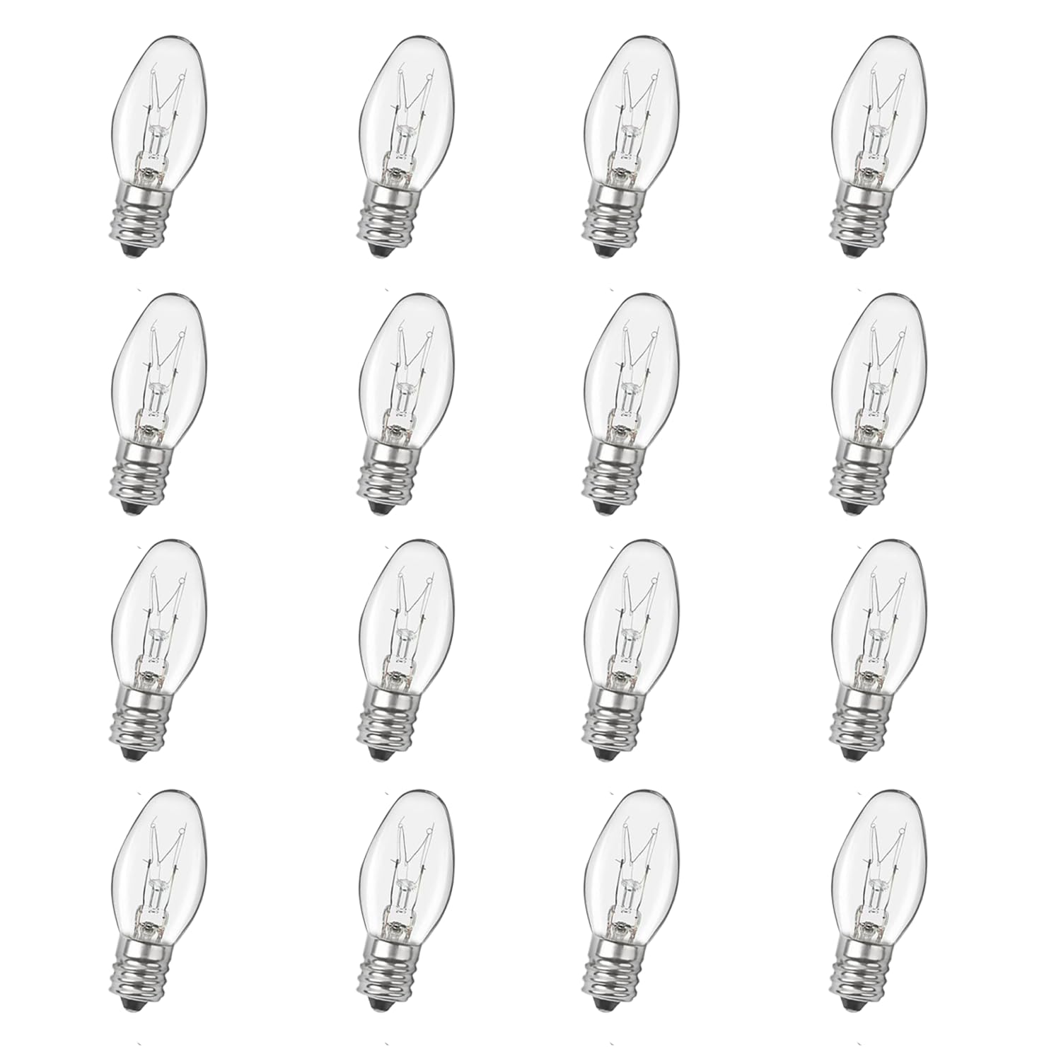 Eclolumi Salt Lamp Bulbs - 15 Watt Light Bulbs for Scentsy Wax Warmer - C7 Replacement Bulbs for Plug in Wax Diffuser- Warmwhite