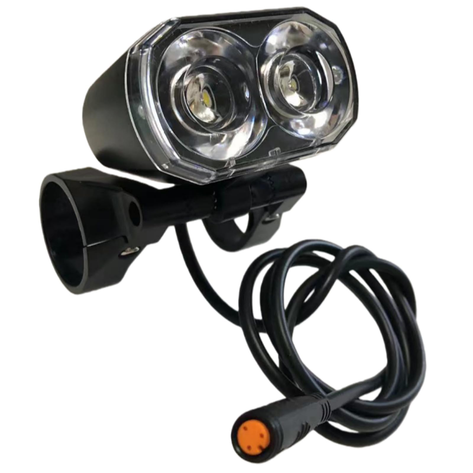 Electric Bike Headlight for Mounting on Handlebar 3 Pin Female Waterproof Connector Led Horn Front Light, Suitable for 24V 36V 4