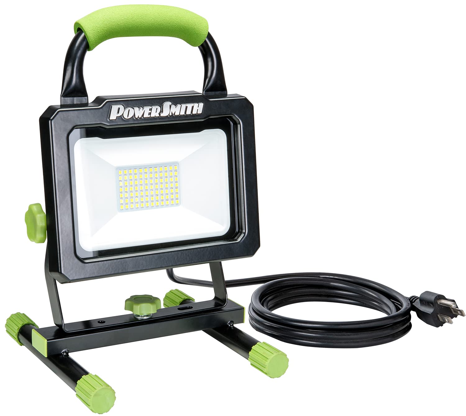 Powersmith 7,000 Lumen Portable Led Work Light With Metal Stand And Housing, Sealed On/Off Switch, And 5 Year Warranty (Pwls070H