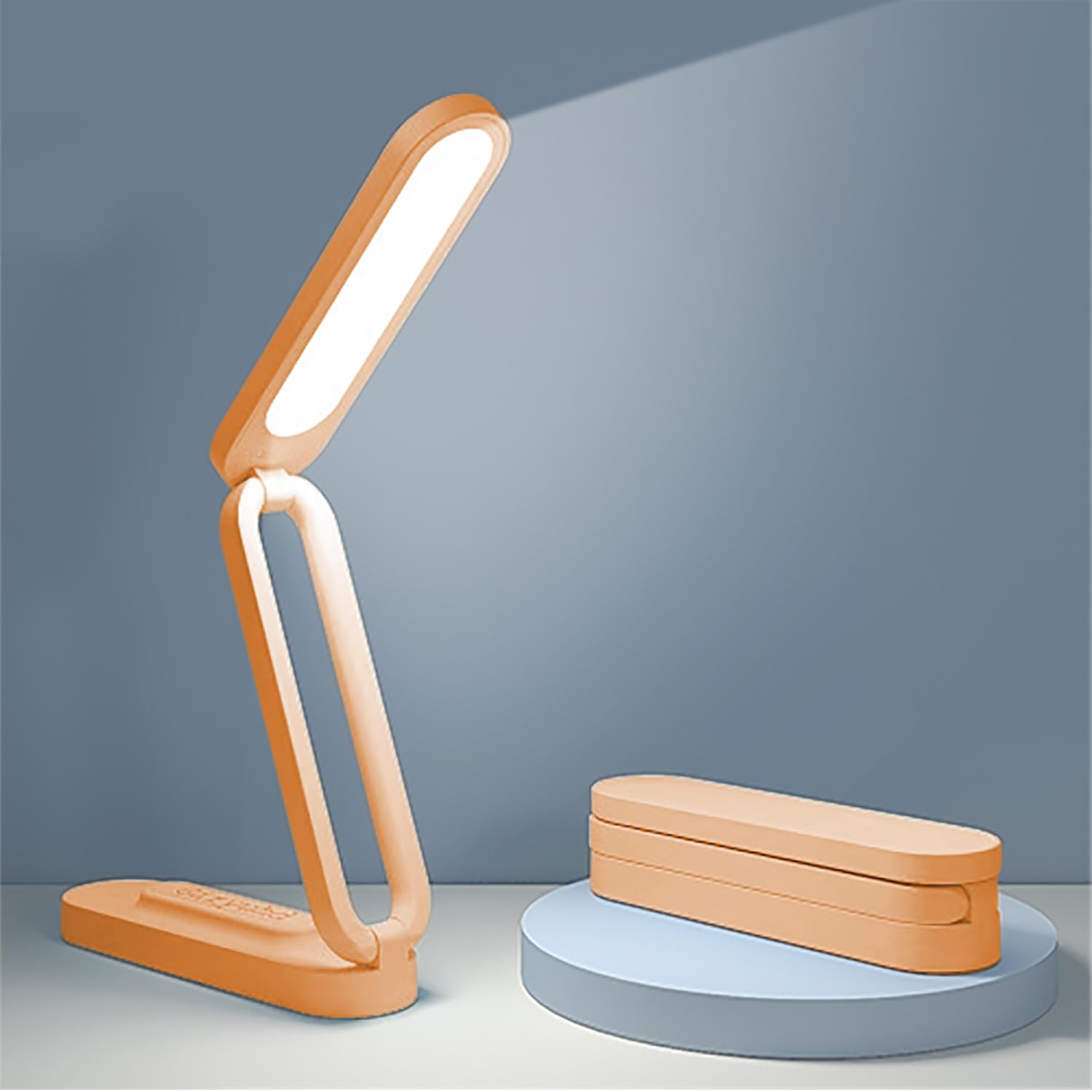 Giryuhd LED Desk Lamp Rechargeable Foldable Portable Light, 3 Brightness Dimmable, Model A211, Orange
