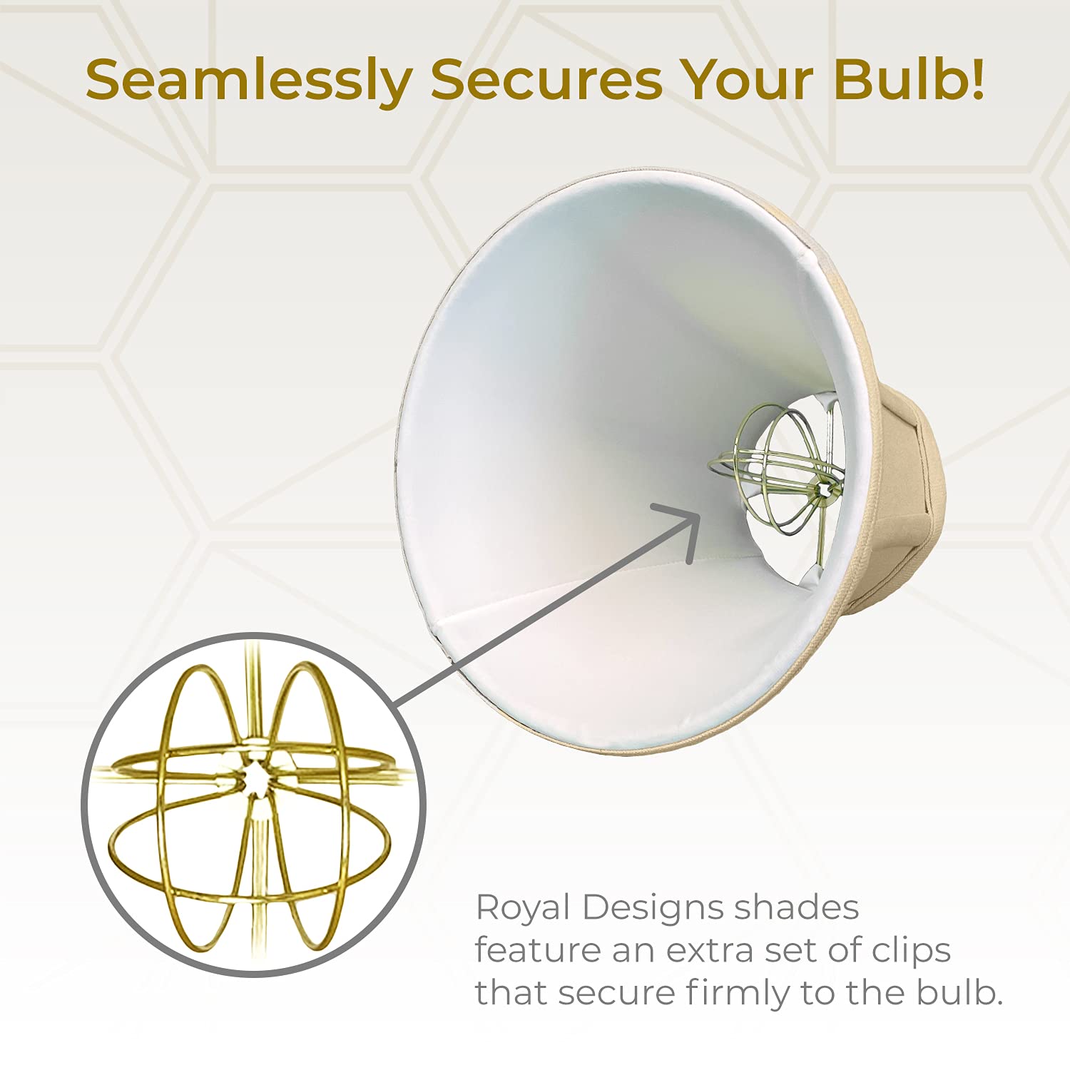 Royal Designs, Inc. True Bell Lamp Shade With Round Clip, Linen Beige, 4 X 8 X 7.25, Bs-704Rc-8Lnbg