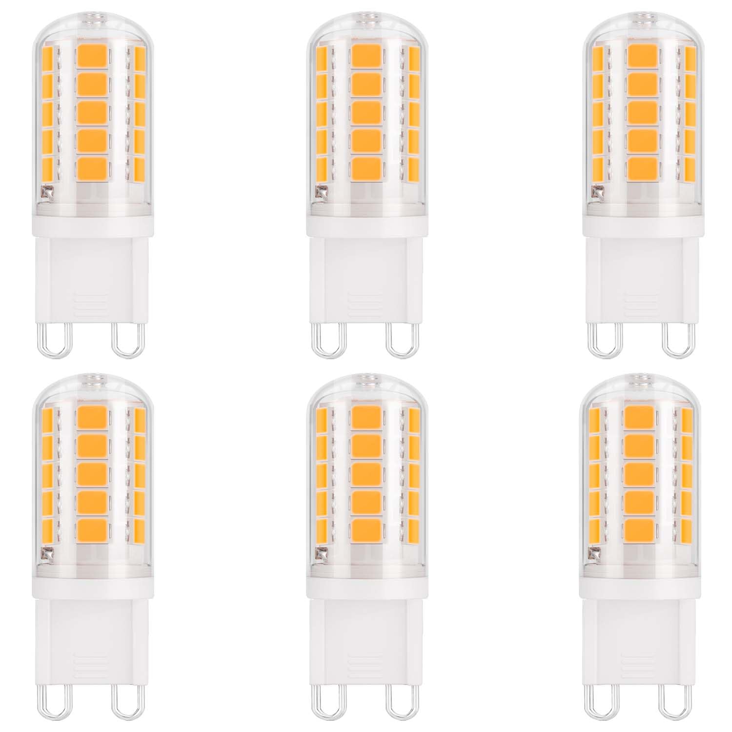 Dicuno G9 Led Bulbs 40W Equivalent, Warm White 3000K, 400Lm, Non-Dimmable