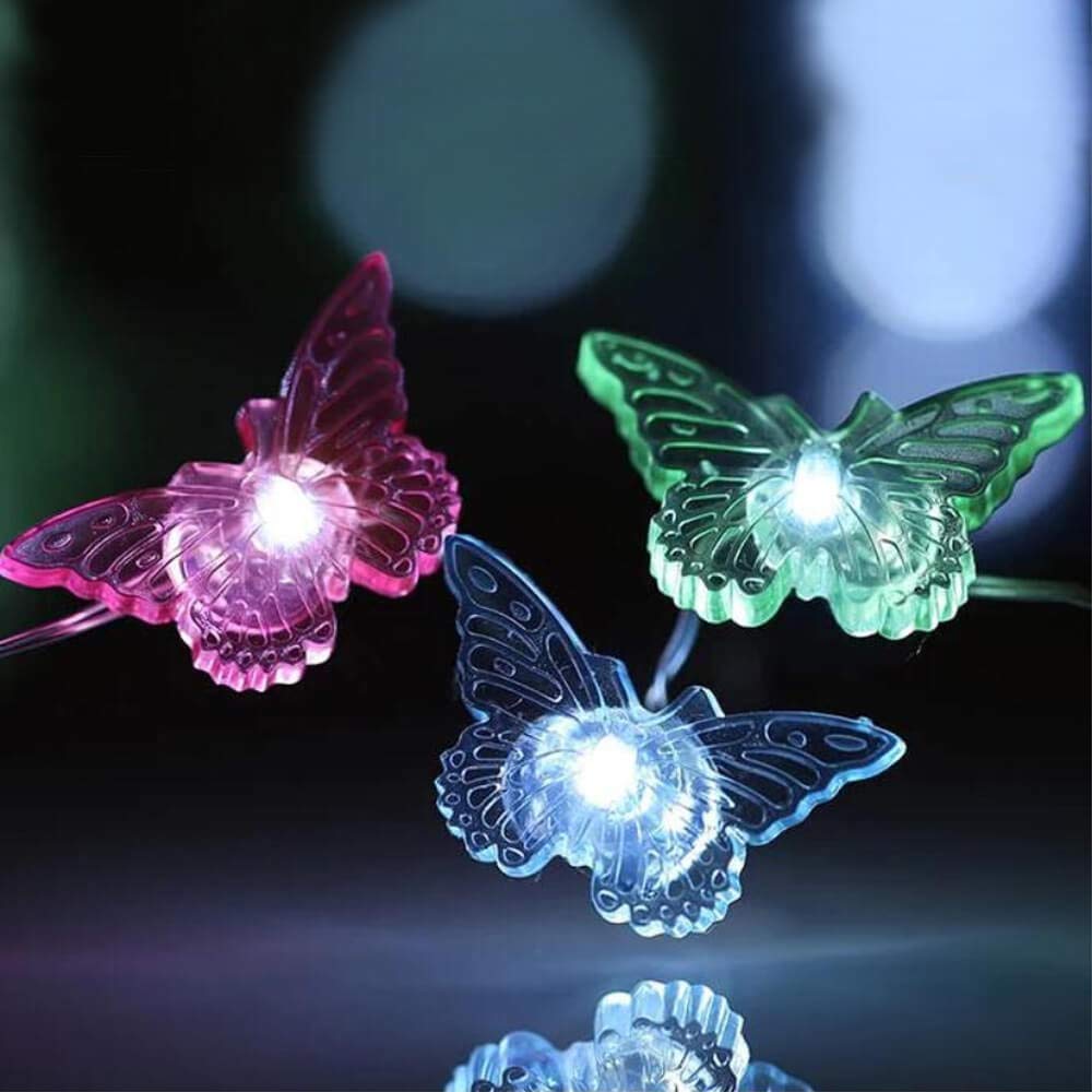 XIWU LIFE Butterfly Lights for Bedroom 10ft 40 LEDs Battery Operated Led Butterfly Fairy Lights with Remote Control & 8 Lighting