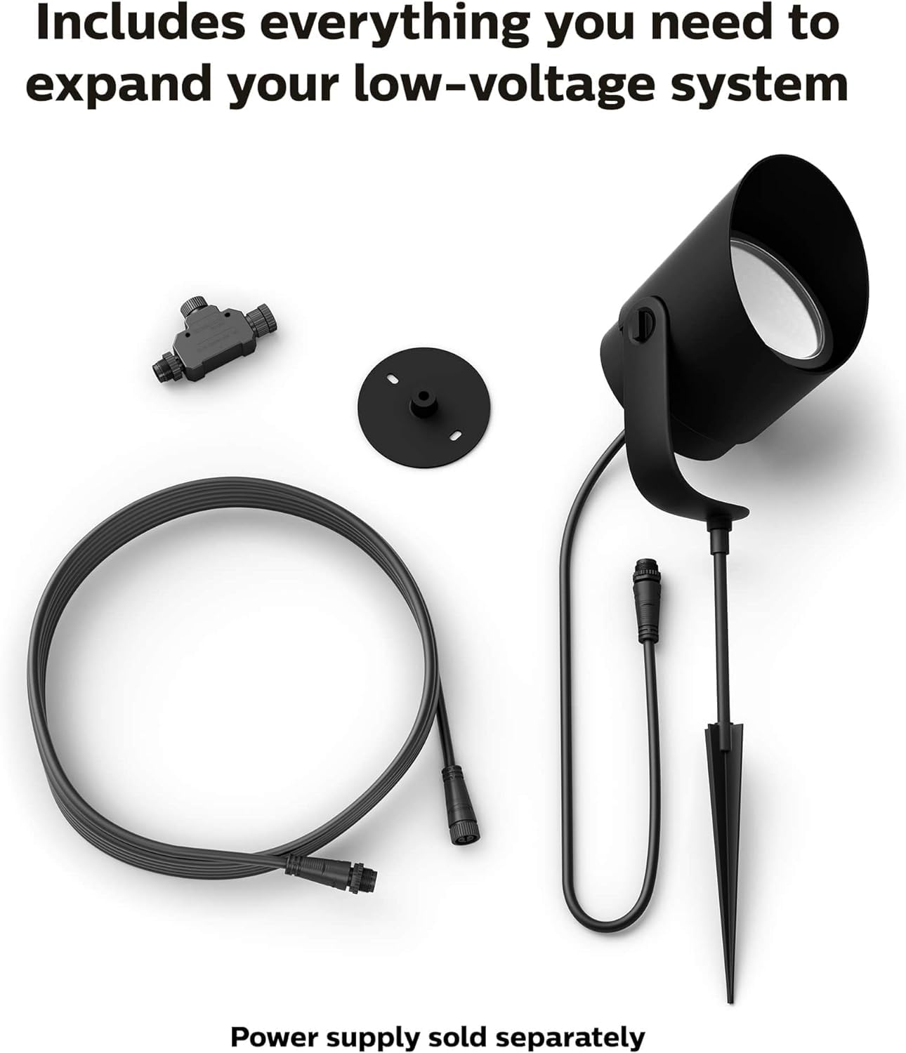 Philips Hue Lily XL Outdoor Smart Spot Light Extension, Black, Metal, Model 1746230V7, Hue Hub Required, Works with Alexa