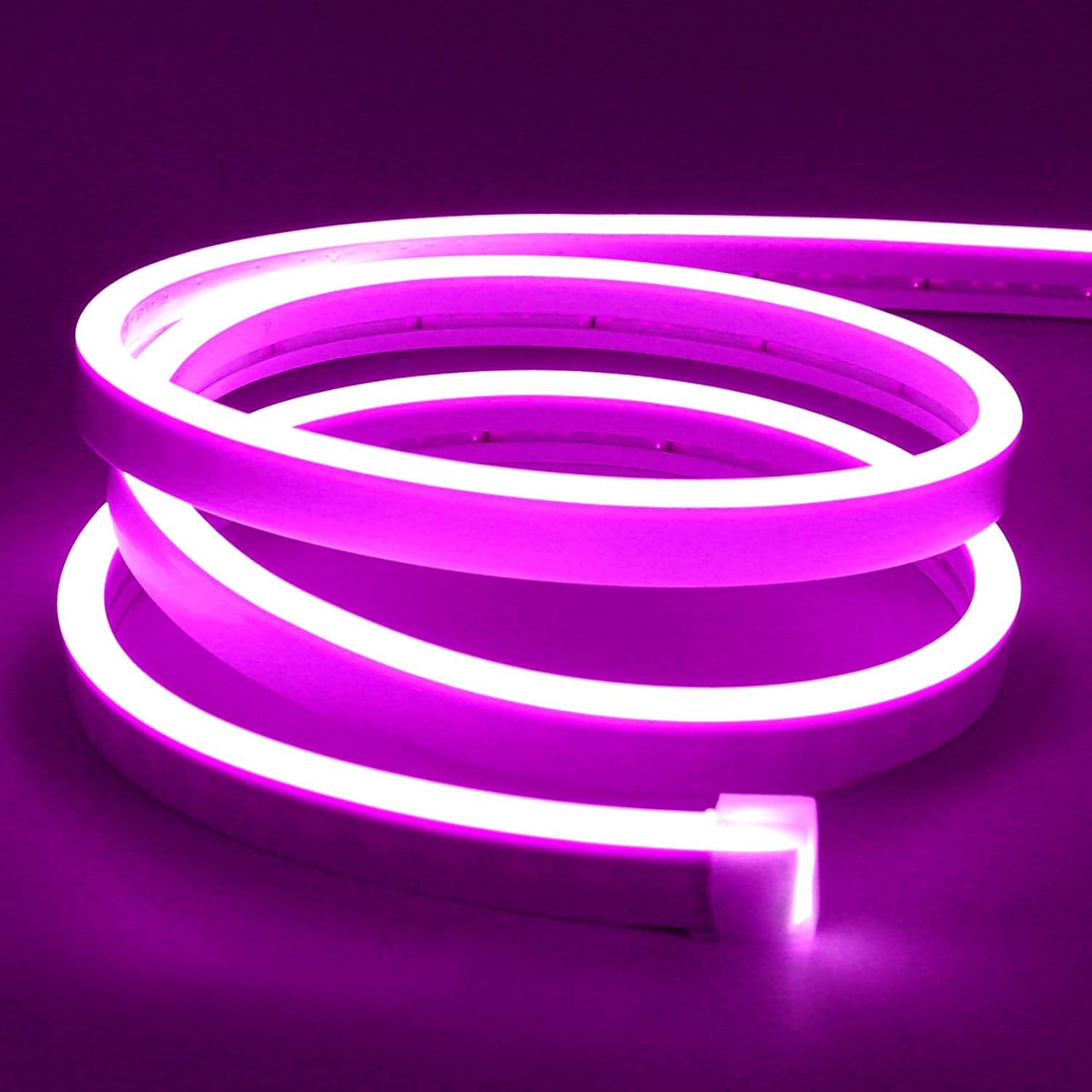 Lamomo LED Neon Lights Purple  12V 0.39In/Cut Silicone Waterproof DIY Led Band Lights for Bedroom Indoor Outdoor Decoration(Power Adapter not Included)