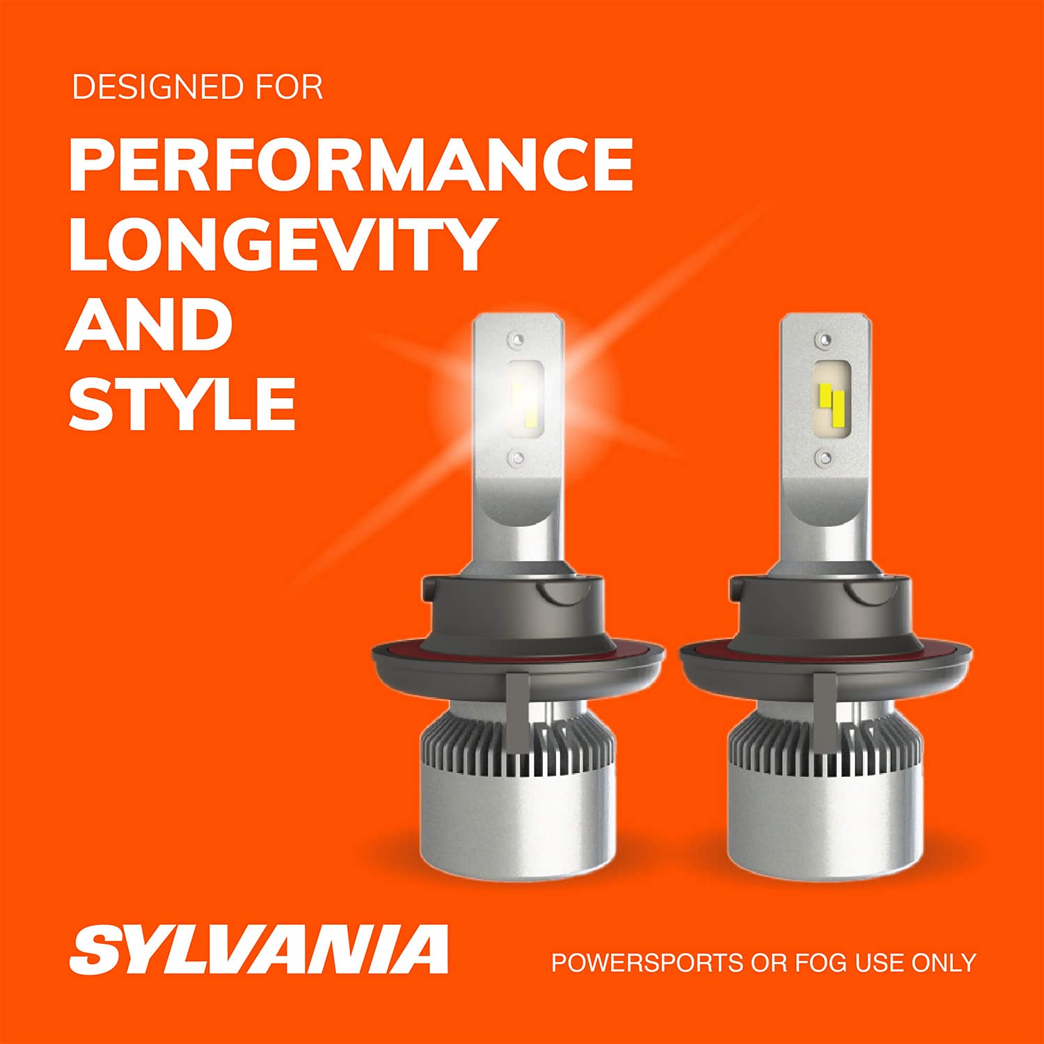 Sylvania H13 9008 Led Headlight Bulbs - 6000K Cool White Light, Aluminum, 2 Pack For Off-Road Use Or Fog Lights