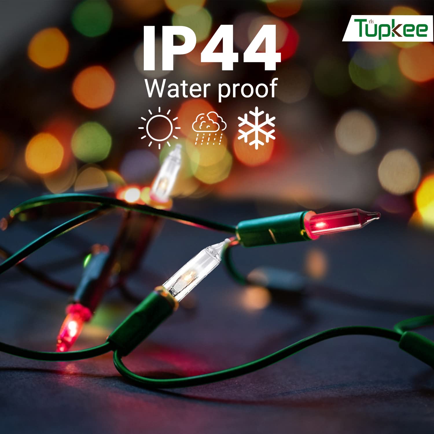 Christmas String Lights 100 Count - Incandescent Mini Red And Clear Candy Cane Peppermint Warm Christmas Light - 20.6 Feet Light String - Christmas Tree Lights - Indoor & Outdoor Christmas Decorations
