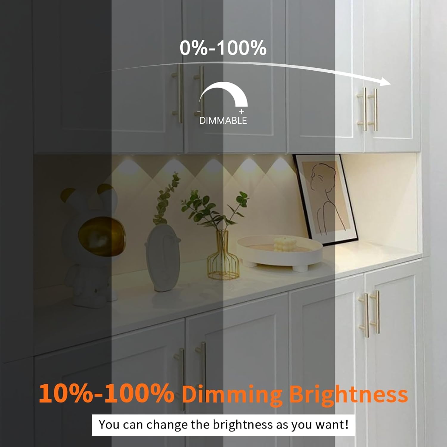 VST Smart Under Cabinet Lighting, 10-Pack, Alexa & Google Home Compatible, 12V 2W Puck Lights, White, Model PL05