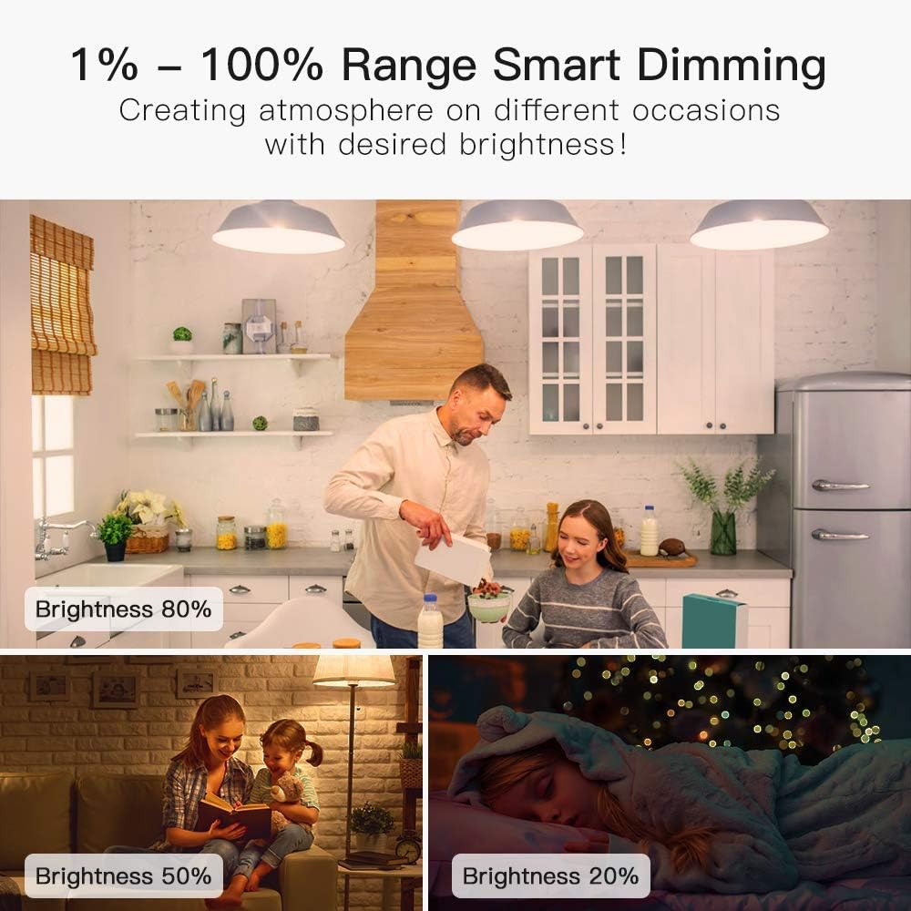 Treatlife Smart Light Bulbs, 2.4Ghz Wifi Led Light Bulb, Dimmable Smart Bulb Compatible With Alexa, Google Home, Smartthings, Ul