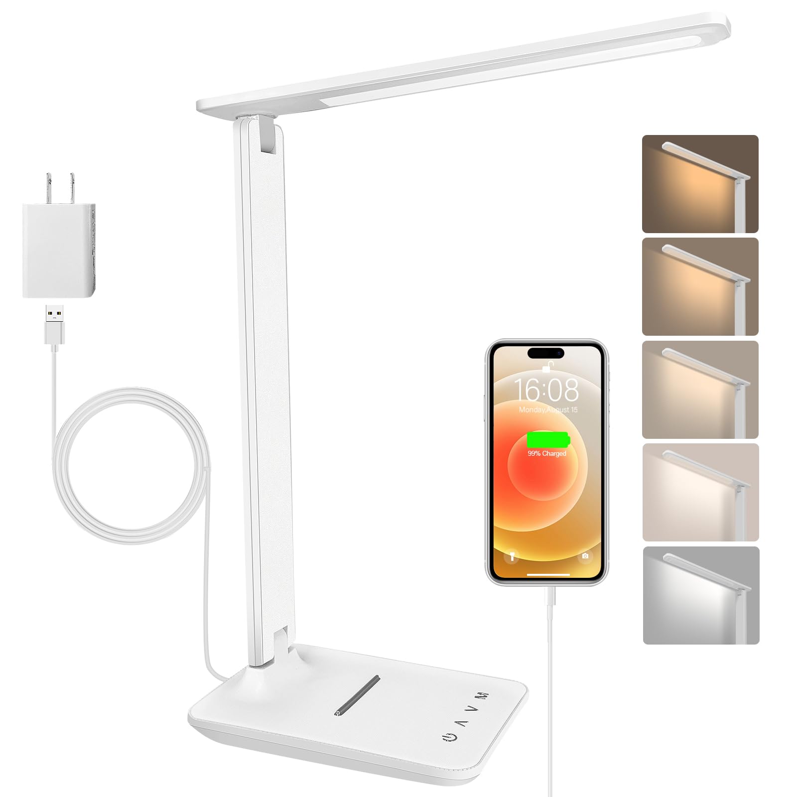 shinelife LED Desk Lamp for Office Home (Black) (White)