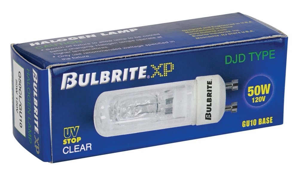 Bulbrite Q35CL/GU10 120Volt Halogen DJD Type Tubular Bulb, GU10 Base, 35Watt